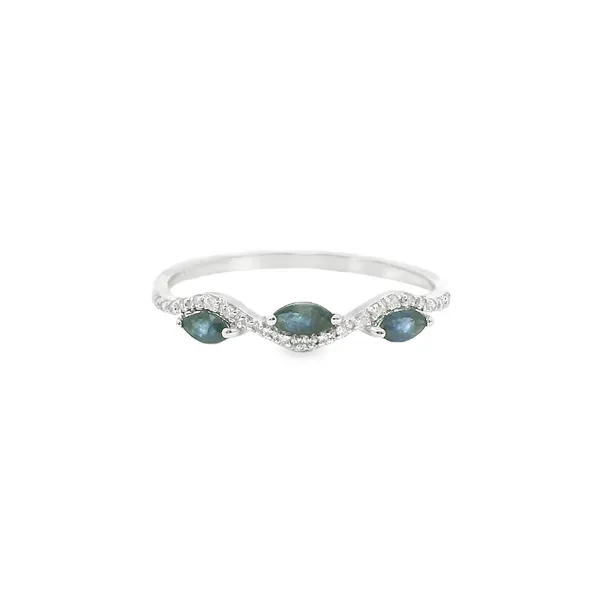 14 Karat White Gold 0.40ctw Oval Sapphire Fashion Ring S&E Jewelers Depew, NY