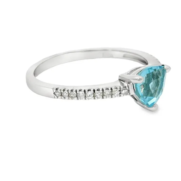 10 Karat White Gold Blue Topaz Fashion Ring Image 2 S&E Jewelers Depew, NY