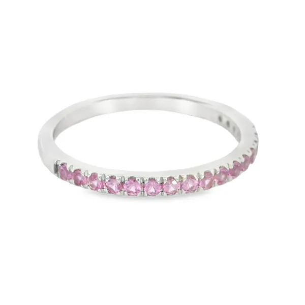 14Kt White Gold Pink Sapphire Ring Image 2 S&E Jewelers Depew, NY