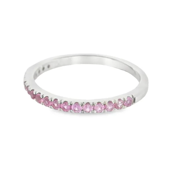14Kt White Gold Pink Sapphire Ring Image 3 S&E Jewelers Depew, NY