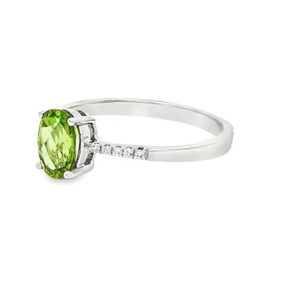 14KT Platinum Peridot Fashion Ring Image 2 S&E Jewelers Depew, NY