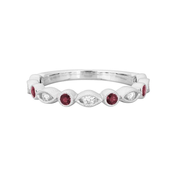 14Kt White Gold Garnet Diamond Fashion Ring S&E Jewelers Depew, NY
