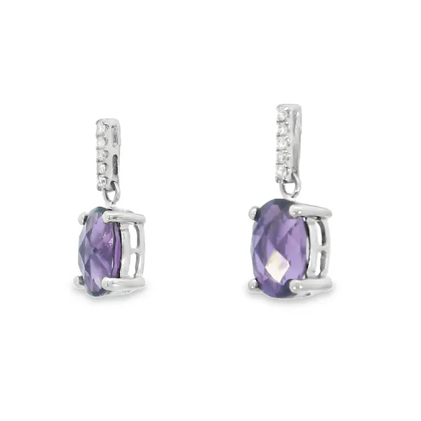 14Kt White Amethyst & Diamond Earrings Image 3 S&E Jewelers Depew, NY