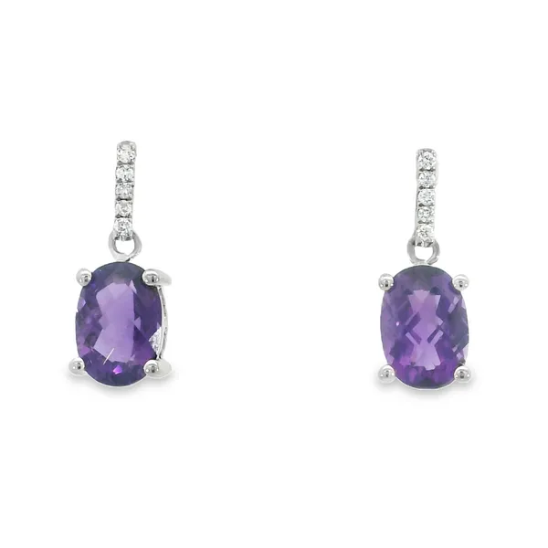 14Kt White Amethyst & Diamond Earrings S&E Jewelers Depew, NY