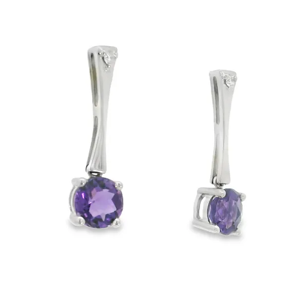 14Kt White Amethyst & Diamond Earrings Image 2 S&E Jewelers Depew, NY