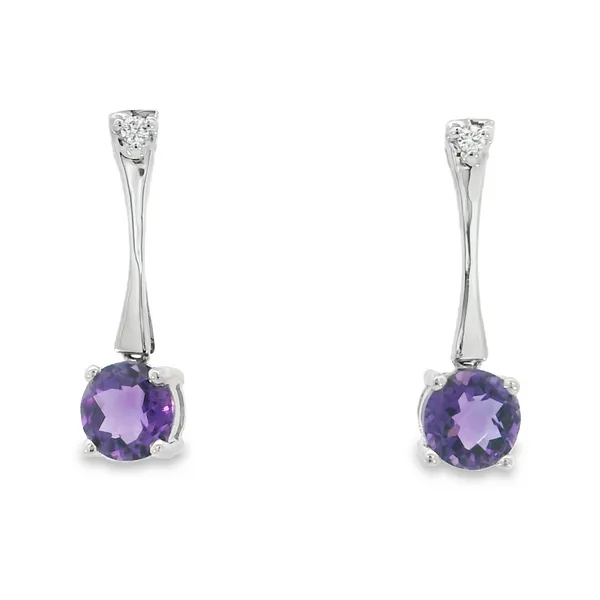 14Kt White Amethyst & Diamond Earrings S&E Jewelers Depew, NY