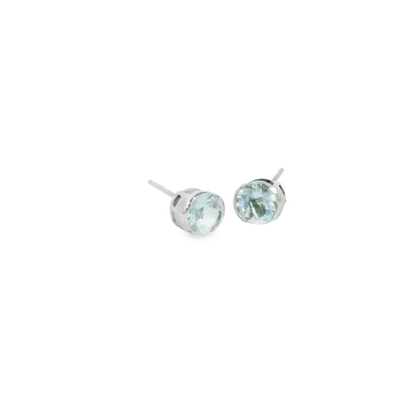 14Kt White Gold Aquamarine Earrings Image 3 S&E Jewelers Depew, NY