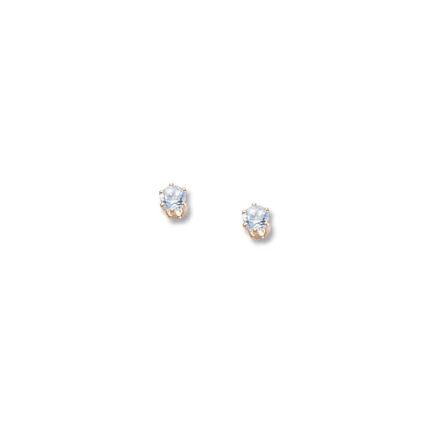 14Kt Yellow Gold Sky Blue Topaz Stud Earrings S&E Jewelers Depew, NY