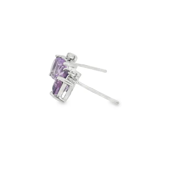 10Kt White Gold Amethyst and Diamond Earrings Image 3 S&E Jewelers Depew, NY