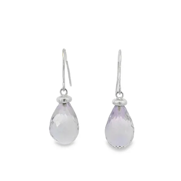14K White Gold Lavender Quartz Drop Earrings S&E Jewelers Depew, NY