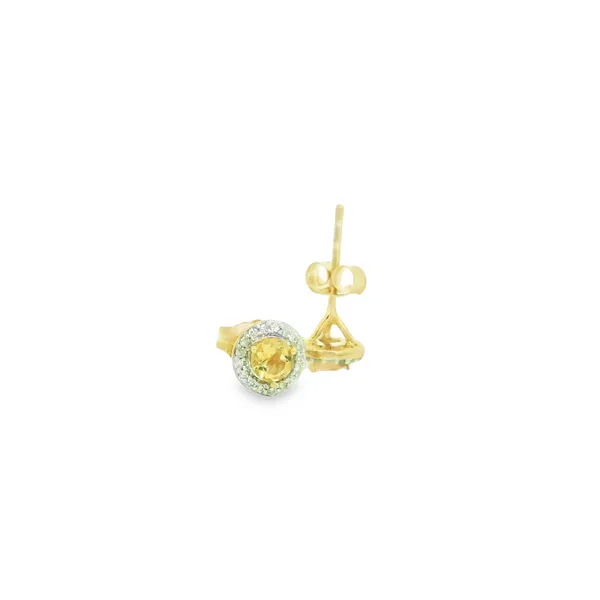 14K Yellow Citrine & Diamond Earrings Image 2 S&E Jewelers Depew, NY