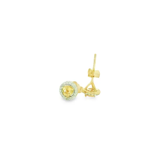 14K Yellow Citrine & Diamond Earrings Image 3 S&E Jewelers Depew, NY