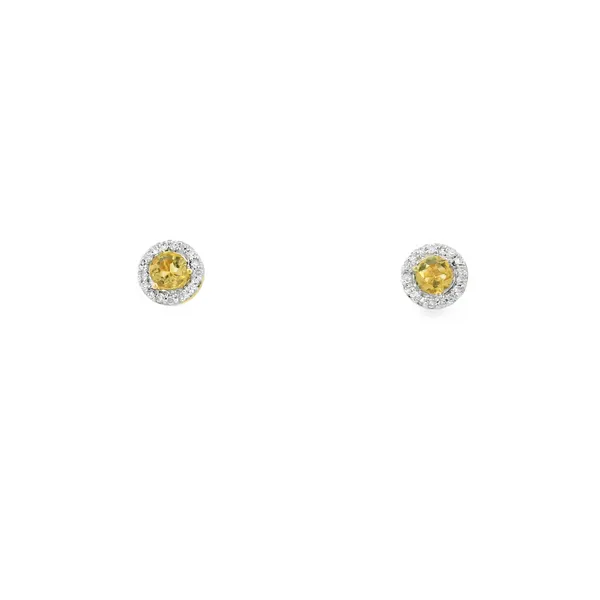 14K Yellow Citrine & Diamond Earrings Image 4 S&E Jewelers Depew, NY