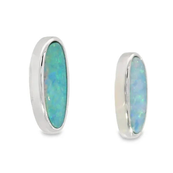 Sterling Silver Boulder Opal Earrings Image 2 S&E Jewelers Depew, NY