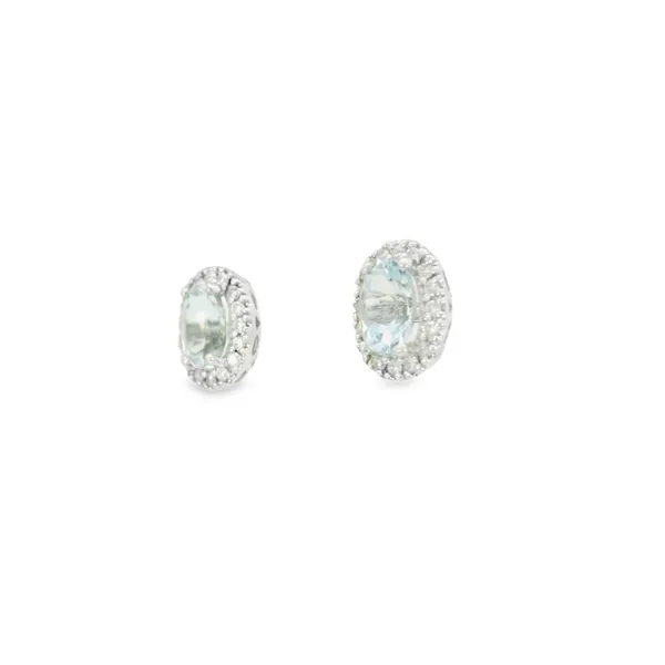 14K White Gold Aqua Earrings Image 3 S&E Jewelers Depew, NY