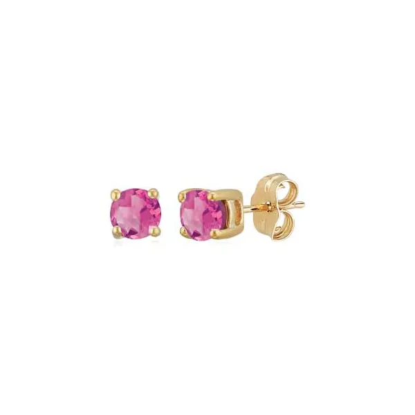 14K White Gold Pink Tourmaline Stud Earrings S&E Jewelers Depew, NY