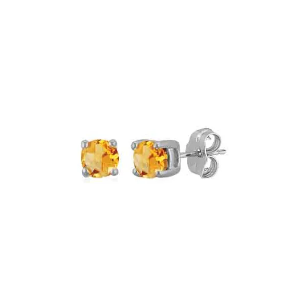 14KT Gold Citrines Stud Earrings S&E Jewelers Depew, NY