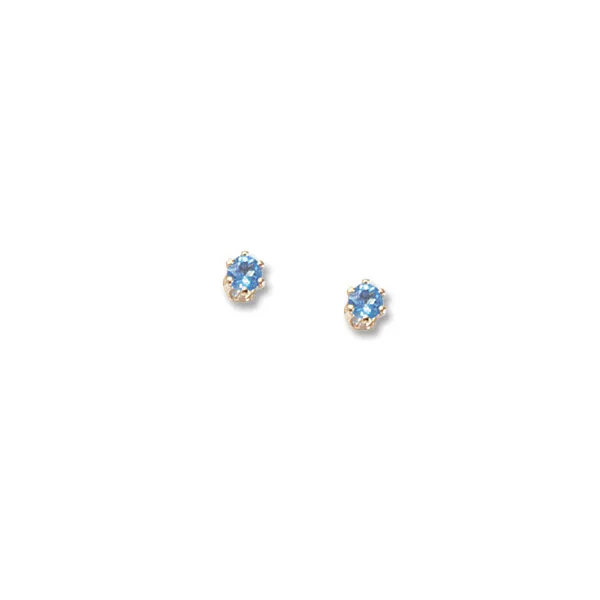 14KT Gold Blue Topazes Stud Earrings S&E Jewelers Depew, NY