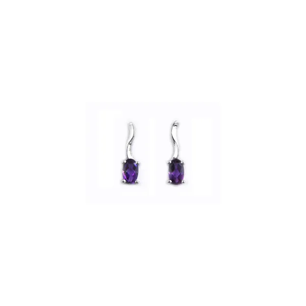 14KT White Gold Created Alexandrites Earrings S&E Jewelers Depew, NY