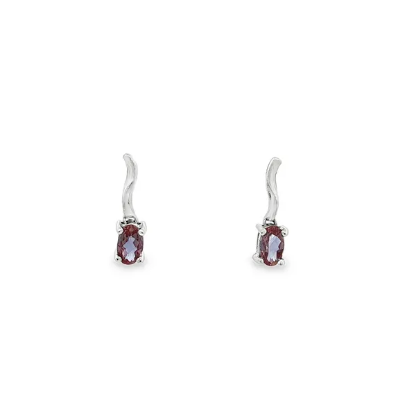 14KT White Gold Created Alexandrites Earrings S&E Jewelers Depew, NY