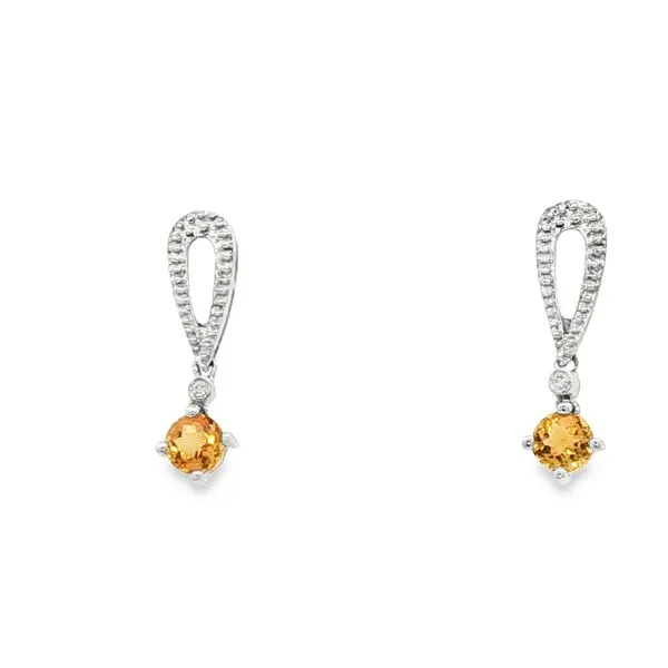 14KT White Gold Citrine Earrings Image 2 S&E Jewelers Depew, NY