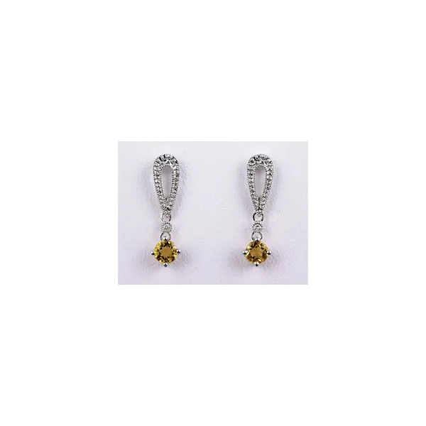 14KT White Gold Citrine Earrings S&E Jewelers Depew, NY