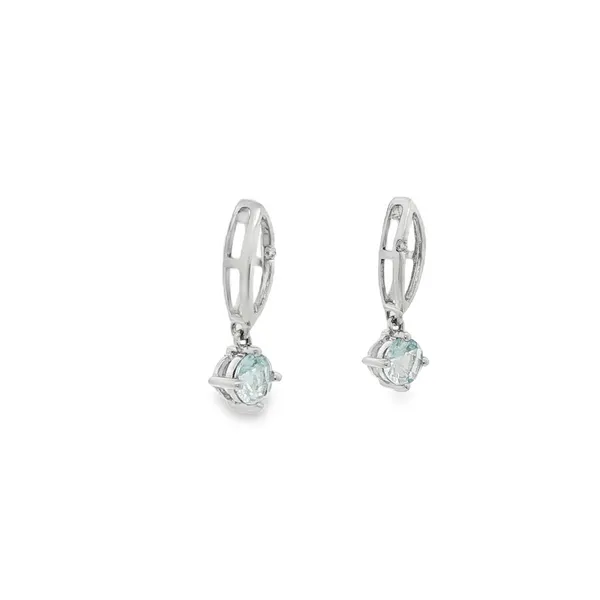 14KT White Aquamarine Earrings Image 3 S&E Jewelers Depew, NY