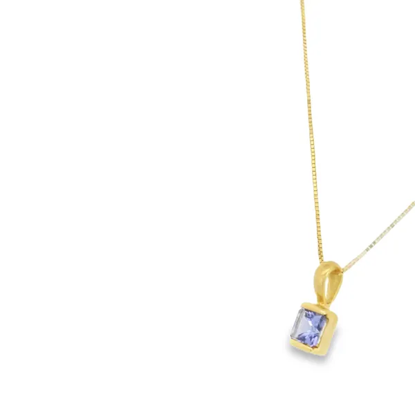 14K Yellow Gold Tanzanite Pendant Image 3 S&E Jewelers Depew, NY
