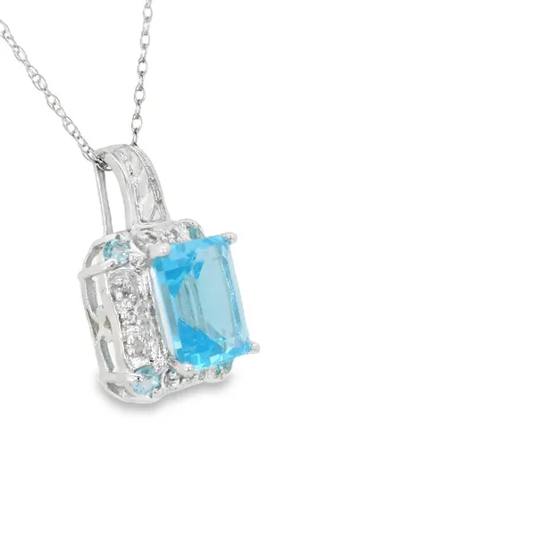 10KT Gold Blue Topaz Pendant Image 2 S&E Jewelers Depew, NY