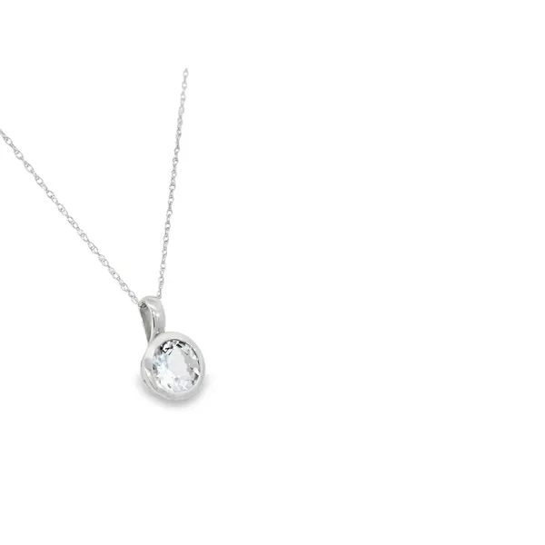 Aquamarine Pendant in 14K White Gold Image 2 S&E Jewelers Depew, NY
