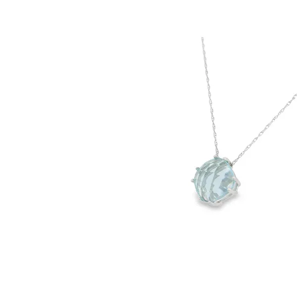 Blue Topaz Pendant in 10K White Gold Image 3 S&E Jewelers Depew, NY