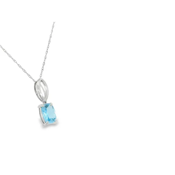 Blue Topaz Pendant in 14K White Gold Image 2 S&E Jewelers Depew, NY