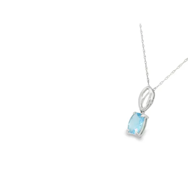 Blue Topaz Pendant in 14K White Gold Image 3 S&E Jewelers Depew, NY