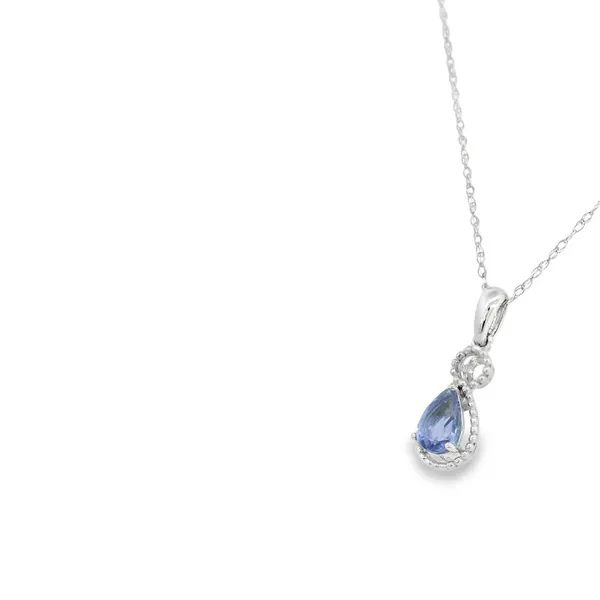 18K White Gold Tanzanite Pendant Image 3 S&E Jewelers Depew, NY