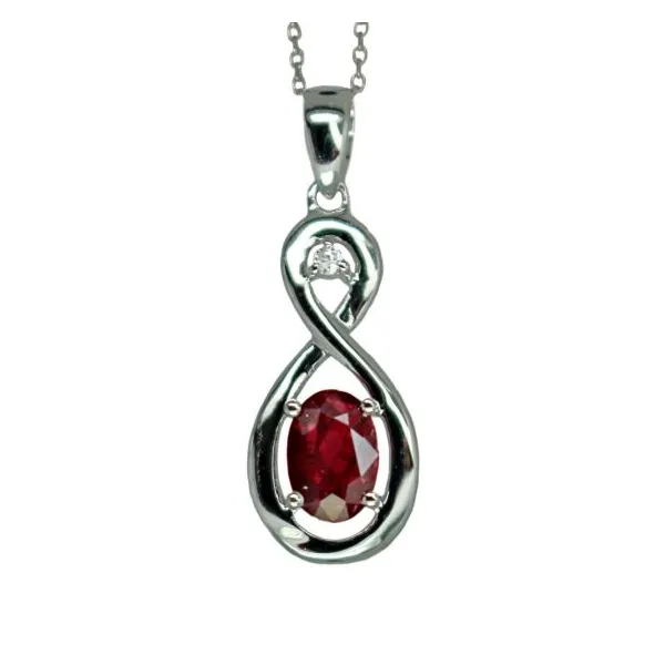 Ruby and Diamond Pendant in 14K White Gold S&E Jewelers Depew, NY