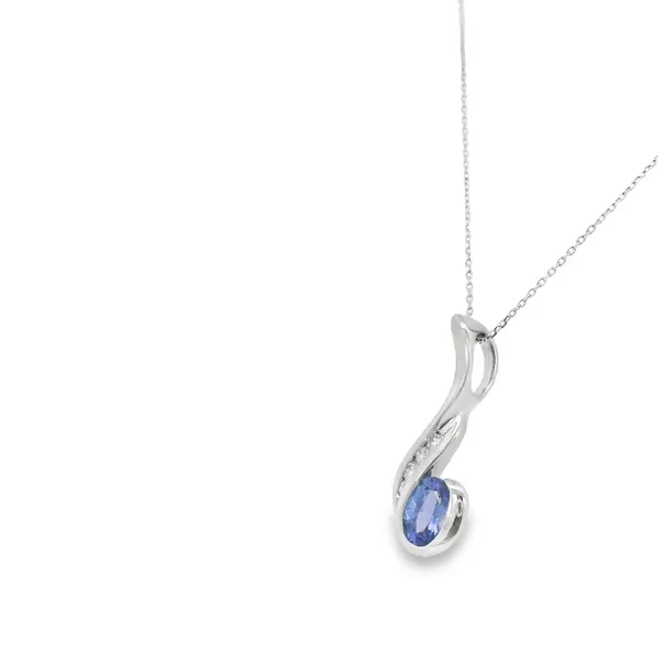 Tanzanite and Diamond Pendant in 14K White Gold Image 3 S&E Jewelers Depew, NY
