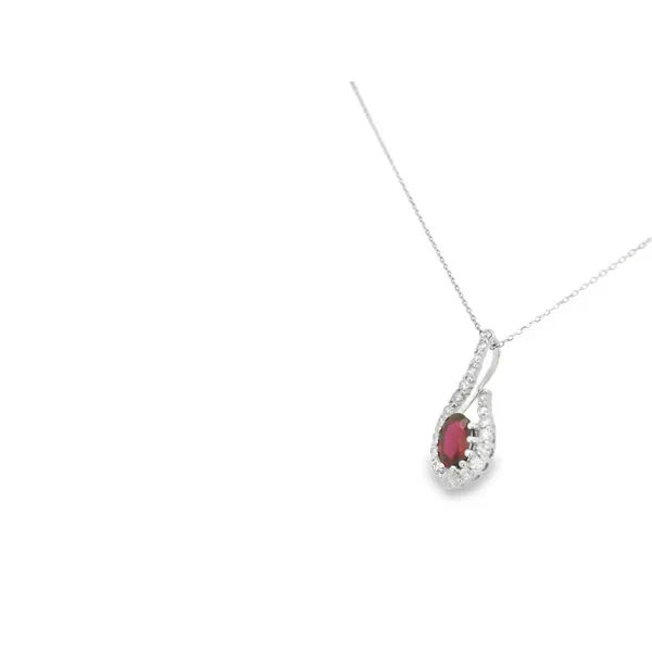 Ruby and Diamond Pendant in 14K White Gold Image 3 S&E Jewelers Depew, NY