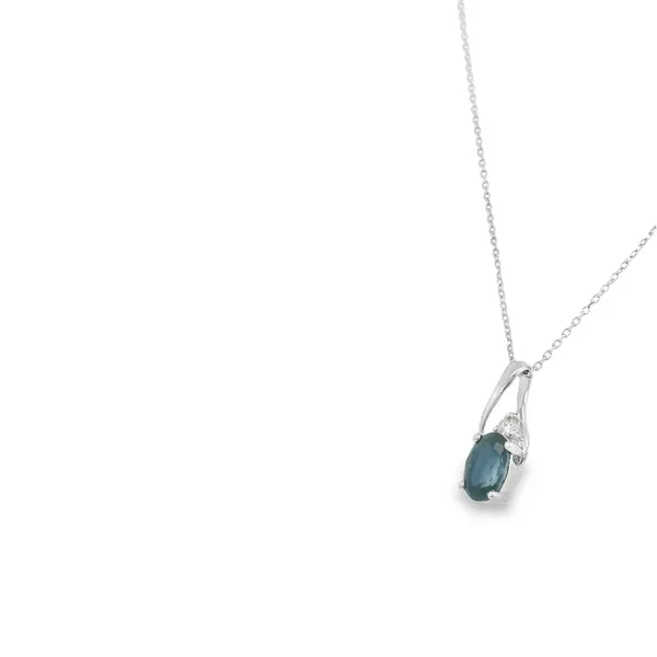 Sapphire and Diamond Pendant in 14K White Gold Image 3 S&E Jewelers Depew, NY
