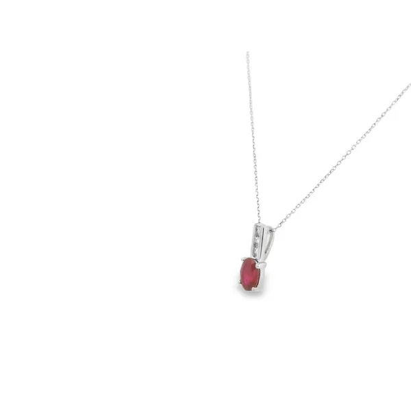 Ruby and Diamond Pendant in 14K White Gold Image 3 S&E Jewelers Depew, NY