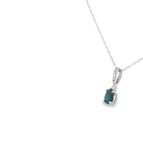 Sapphire and Diamond Pendant in 14K White Gold Image 3 S&E Jewelers Depew, NY