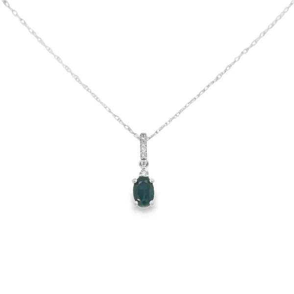Sapphire and Diamond Pendant in 14K White Gold S&E Jewelers Depew, NY