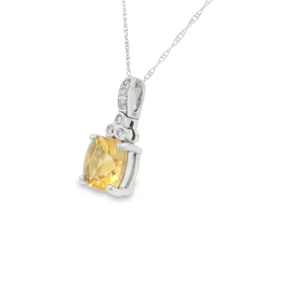 10Kt White Citrine and Diamond Pendant Image 3 S&E Jewelers Depew, NY