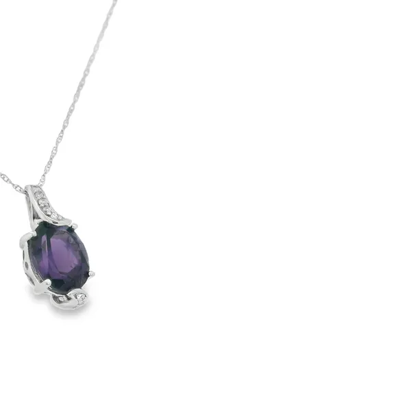 10Kt White Amethyst and Diamond Pendant Image 2 S&E Jewelers Depew, NY