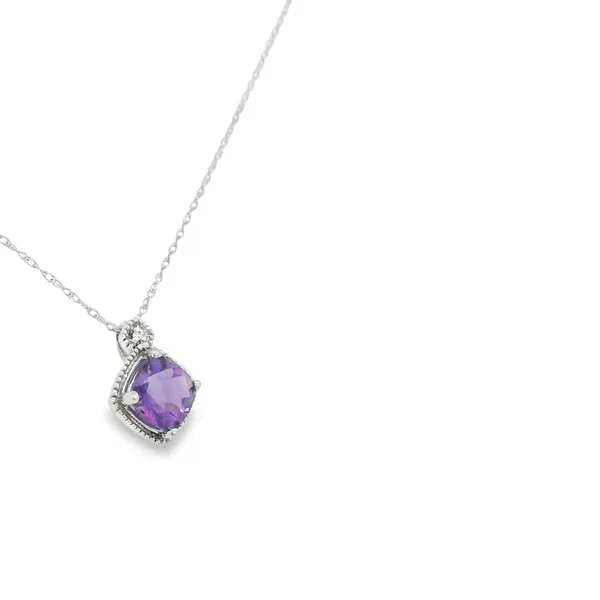 10Kt White Amethyst and Diamond Pendant Image 2 S&E Jewelers Depew, NY