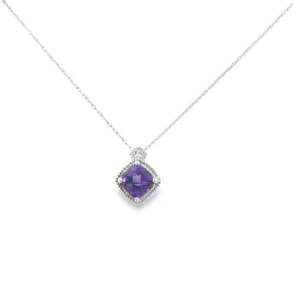 10Kt White Amethyst and Diamond Pendant S&E Jewelers Depew, NY
