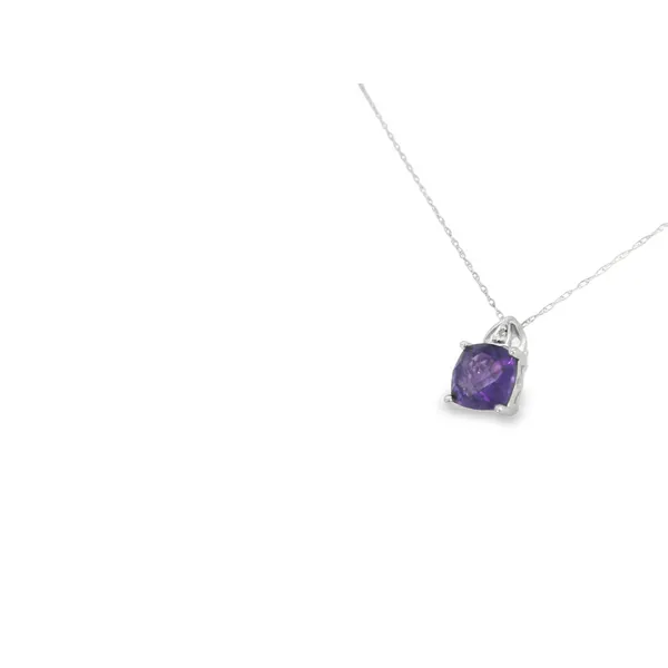 10Kt White Amethyst and Diamond Pendant Image 3 S&E Jewelers Depew, NY