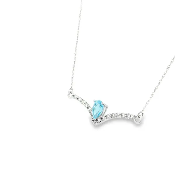 14Kt White Blue Topaz Pendant Image 3 S&E Jewelers Depew, NY