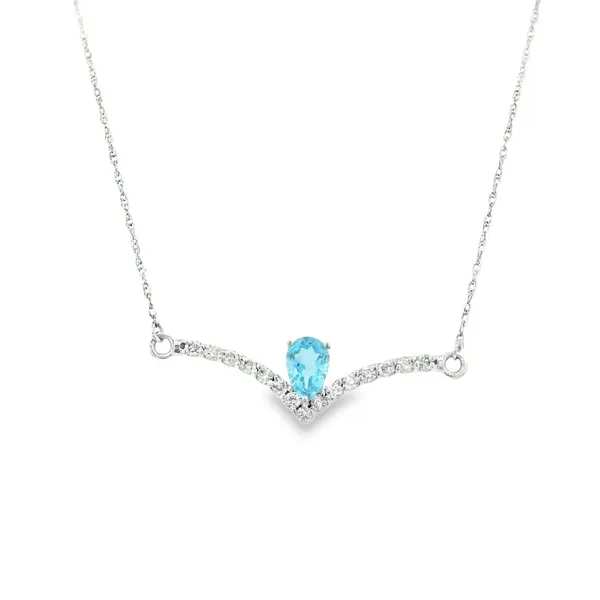 14Kt White Blue Topaz Pendant S&E Jewelers Depew, NY