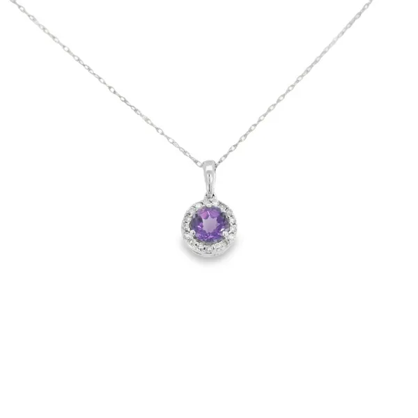 14Kt White Diamond and Amethyst Pendant S&E Jewelers Depew, NY
