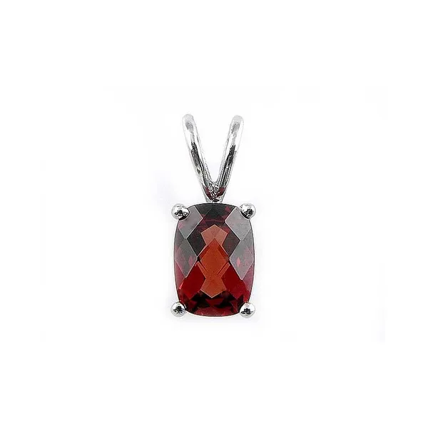 14Kt White Checkerboard Cut Garnet Pendant S&E Jewelers Depew, NY